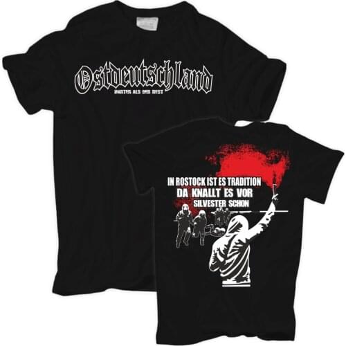 In Rostock Ist Es Tradition Ultras Hooligans Demo Osten Ddr Mob Fans New Fashion Men Hip Hop 3D Print Novelty T Shirts