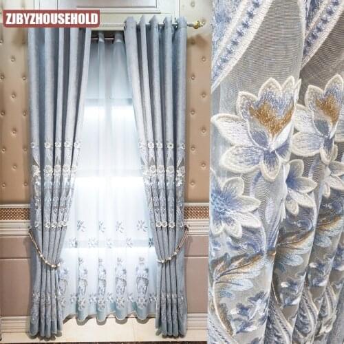 Curtain for Living Room Hollowed Out European Style Luxury Atmosphere Nordic Simple Luxury Popular Modern Embroidery Curtains