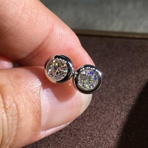 White CZ Stone Round Stud Earrings for Women Vintage Fashion Gold/Rose Gold Crystal Zircon Earring Party Jewelry