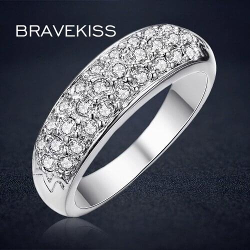 BRAVEKISS austrian crystal rhinestone ring band for women wedding bands engagement eternity rings jewelry ringen bijoux BJR0084