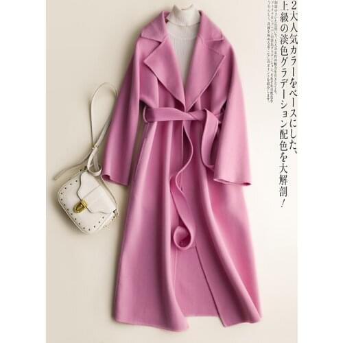 100% Wool Coat 2020 Autumn Winter Double Side Woolen Coats and Jackets Women Korean Long Jacket MY4082
