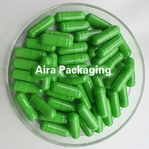 1000pcs/lot Total Green Color Empty Capsule Shells Hollow Various Powder Storage Bottle Graceful Gelatin Capsule Size 0