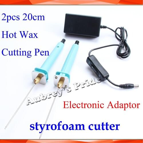 2Pcs 20CM Craft Hot Knife Styrofoam Cutter Pen CUTS FOAM, KT Board WAX Cutting +Electronic Voltage Transformer Adaptor EU plug
