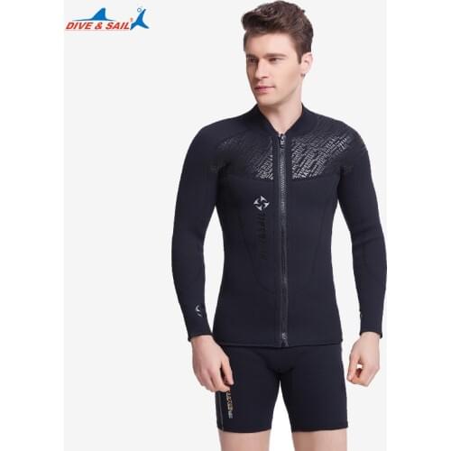 3MM Neoprene Wetsuit Long Sleeve Jumpsuit For Men Scuba Dive Equipment Jacket Winter Swim Warm Surf Snorkeling Wetsuits Top XXXL
