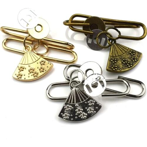 3PCS Fan Shape Frame Clasp Metal Handle Vintage with Sewing Holes for Bags Purse Wallet Making Hand Bag Purse Frame Accessory