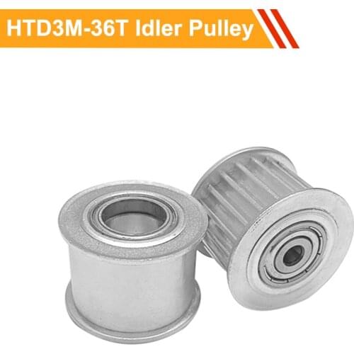 3M 36T Passive Pulley Wheel with/without Teeth 11mm/16mm Belt Width Idler Pulley 5/6/8/10/12/15mm Bore Tooth Belt Pulley