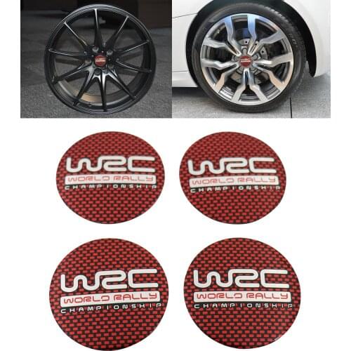 4pcs 56mm WRC Aluminium Alloy Wheel Center Hub Cap Stickers Emblems Badges