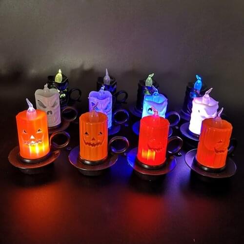 Halloween atmosphere decoration props pumpkin lamp skull head lamp LED electronic candle light night light ornaments