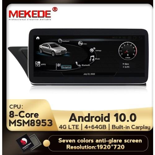 HD 4G LTE Car DVD GPS Player for Audi A4L B8 A5 2009-2017 Android10 2Din Car AutoRadio Multimedia navigation 4GB+64GB IPS Screen