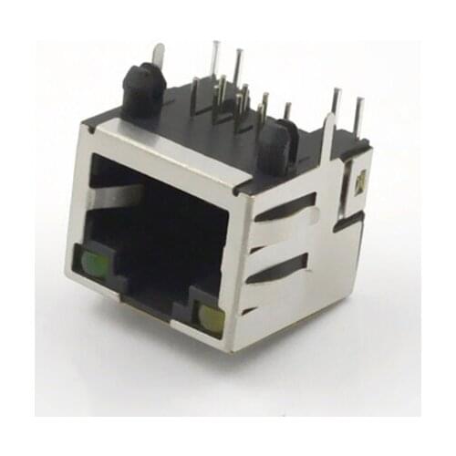 Free shipping 100PCS/LOT Horizontal 8P8C RJ45 socket network socket 90 degree copper tape lamp w/tape shrapnel shells