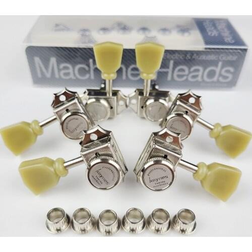 1 Set 3R3L Vintage Deluxe Locking Electric Guitar Machine Heads Tuners For LP SG Electric Guitar Nickel Silver Tuning Pegs