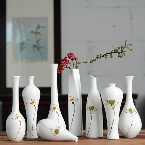 Creative Modern Nordic Ceramic Vase White Small Flower Insert Home Ornaments Accessories