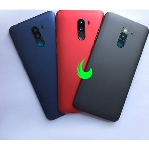 Original Battery Cover For Xiaomi Pocophone F1 Back Housing Rear Door Case For Poco F1 Side Buttons without Camera Lens