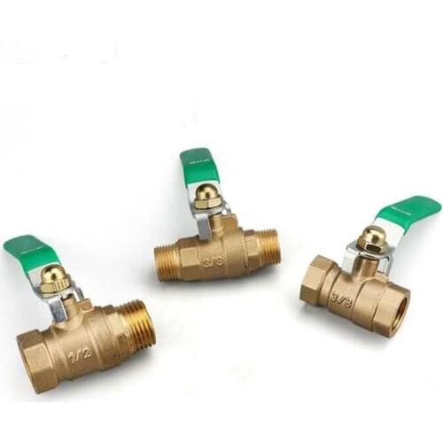 1/4" 3/8" 1/2" 3/4" BSP Female Male Thread Brass Ball Valve Thick Switch Valve Water Pipe Heater Valve