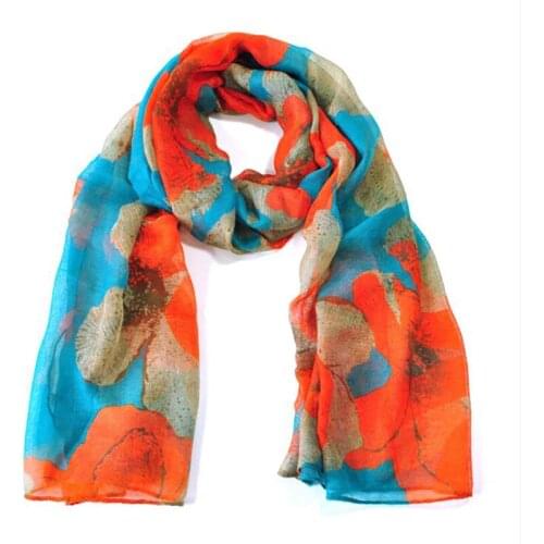 Summer Fashion Patchwork Ladies Scarves 2020 Hot Sale Elegant Yarn Print Women Scarves Fashion Flower Print Scarf