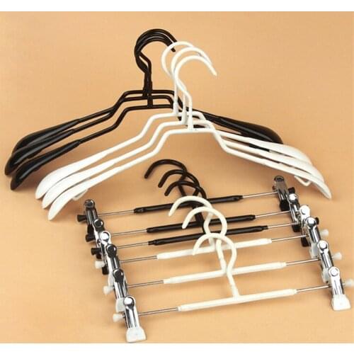 PVC coated metal clothes hanger white black coats hanger for clothing wardrobe durable fashion hangers