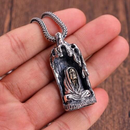 2021 Fashion Vintage Pendant 100% 925 Sterling Silver Jewelry Men Women Punk Creative Demon Seal Necklace Pendant making Jewelry