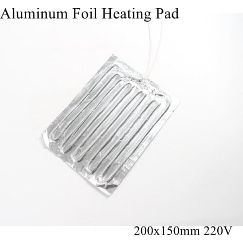 200x150mm 220V Aluminum Foil Heating Pad Rubber Heat Mat Heated Bed Plate Heater Self-adhesive Flexible Waterproof 3D Printer
