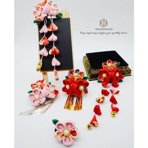 Original design Japanese kimono headwear hand made Classical hair clip props Three-piece suit A