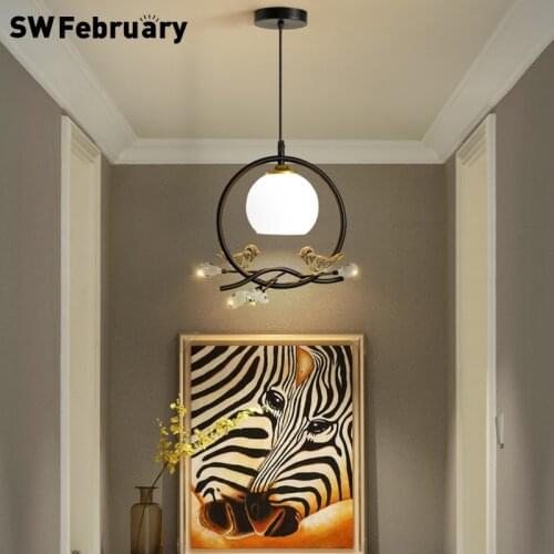 Aisle LED Chandelier Nordic Luxury Creative Chandelier Bedroom Bedside Lamp Dining Room Cloakroom Entrance Balcony Pendant Light