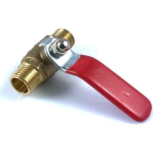 1/4'' Ball Valve Brass Material Male to Male Water Gas Tap with Handle Fitting Coupler Adapter Thread Connector
