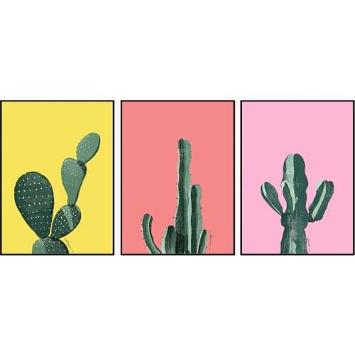 Nodric Modern Oil Painting Cactus Frameless Decoration Canvas Painting Living Room Study Core Poster Kitchen Wall Art Home Decor