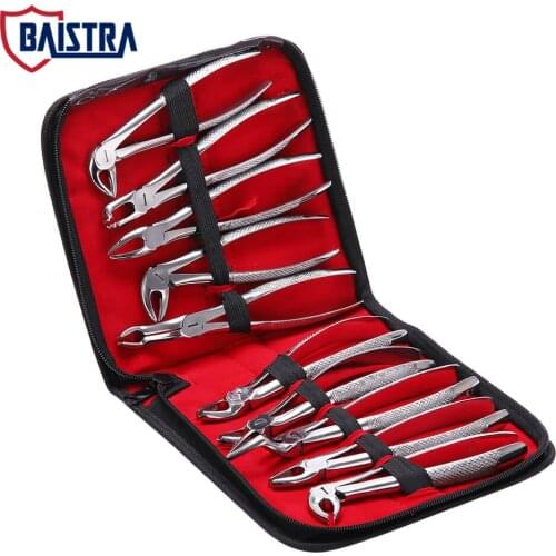 Dental Surgical Extraction Tooth Extracting Forceps Set For Adults Children Stainless Steel Pliers Stand Holder Tool