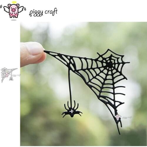 Piggy Craft metal cutting dies cut die mold Halloween Spider web Scrapbook paper craft knife mould blade punch stencils dies
