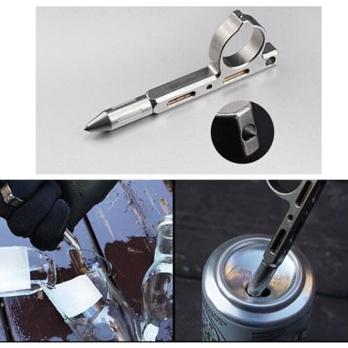 Self Defense Titanium Alloy Tactical Pen Tungsten Steel Head EDC Broken Window Pocket Multi-function Personal Survival Toy Sport