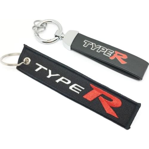Type R Typer Cotton leather keychain key ring For Honda City CR-V XR-V HR-V Accord FIT Jazz Stream Crider Greiz CIVIC Spirior