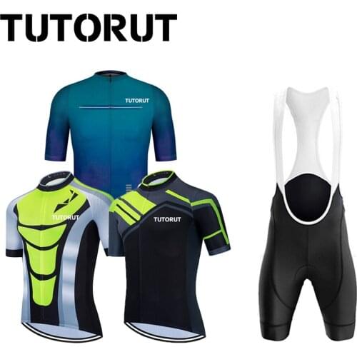 Cycling Jersey Set Short Sleeve Quick Dry Mountain Bike Clothing Sports Clothes Summer Wicking Breathable With Pockets