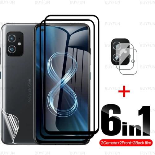 Camera Film For Asus Zenfone 8 5.9'' Anti-scratch Black edge glass+Back Hydrogel Film for zen fone8 zenfone 8 filp safety film