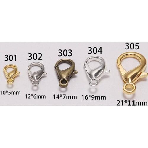 50Pcs Diy Manual Accessories Zinc Alloy Lobster Clasp Key Ring Hang Buckle Button Necklace Chain Link Bracelet