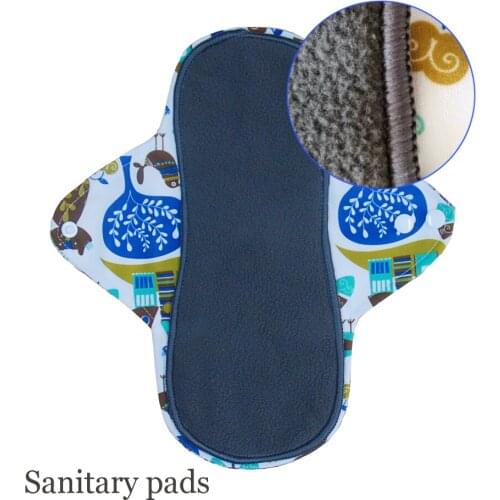 1 PC Washable Bamboo Charcoal Sanitary Napkins Women Feminine Hygiene Pads Absorbent Reusable Menstrual Pads Night Panty Liners