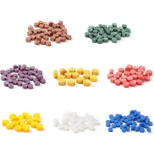 100pcs Vintage Octagon Wax Seal Stamp Tablet Pill Bead for Wedding Envelope