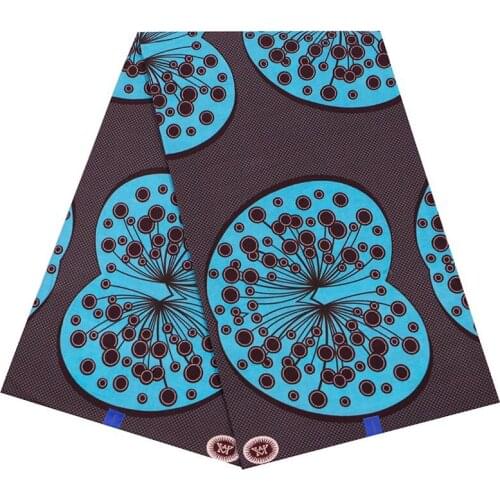 2019 Excellent African Ankara High Quality Veritable Guaranteed Real Wax Fashion Blue Pattern Print 100% Cotton Fabric
