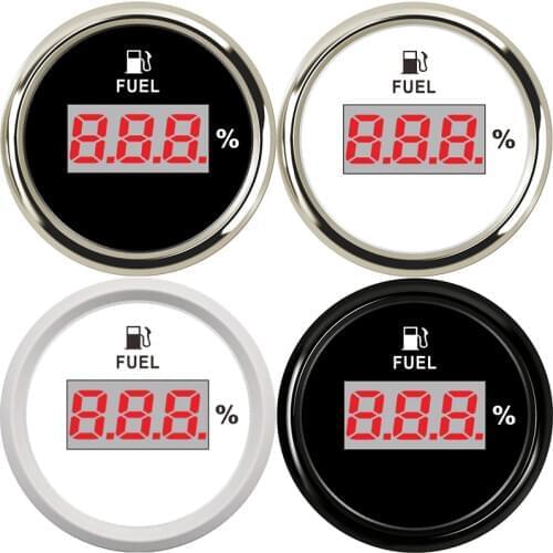 52mm digital fuel gauge Indicator 190ohm 240 ohm Oil Level Gauge fuel meter percentage for yacht Boat Cat motorcycle combustivel