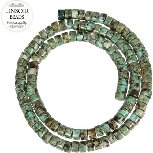 LINSOIR 110pcs/strand Natural Stone African Created Beads Dia 5.5mm Loose Rondelles Spacer Beads for DIY Jewelry Making F5428