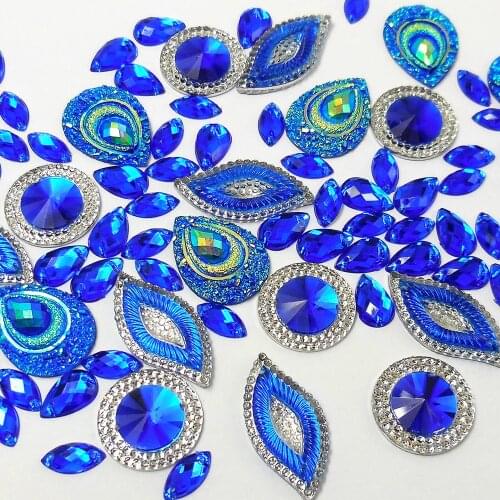 BOUTIQUE Round Circle Drop S Mix Shape Stones and Crystals Sew on Rhinestones Strass Sewing for Wedding Prom Formal Dress Crafts