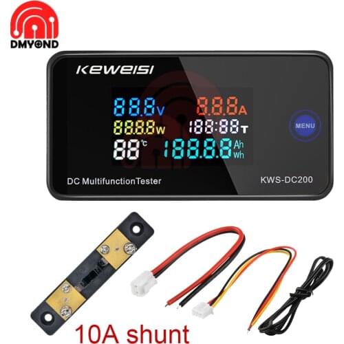 DC-200 Voltmeter Ammeter KWS Power Energy Meter DC 0-200V LED AC Wattmeter Electricity meter with Reset Function 0-10A