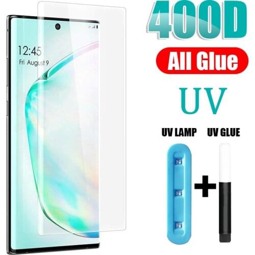 For samsung S21 ultra UV full glue Curved screen protector For samsung galaxy S10 Plus Film Case S8 S9 S20 Note 8 9 10 20 e 5g S