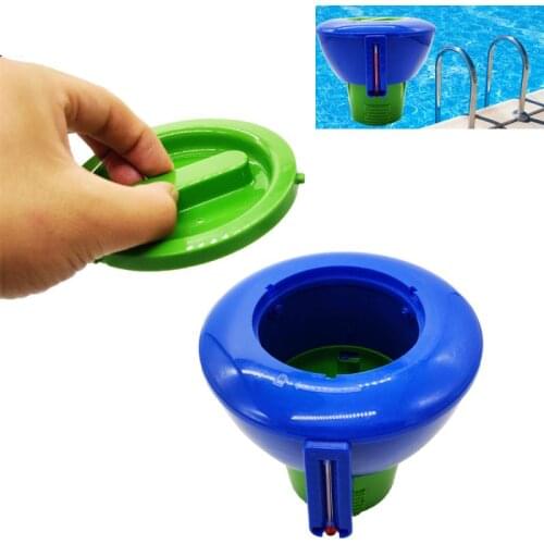 Upgrade Floating Chlorine And Bromine Tabs Dispenser With Thermometer Hot Tub Swimming Pool Floating Chemical Chlorine Dispenser