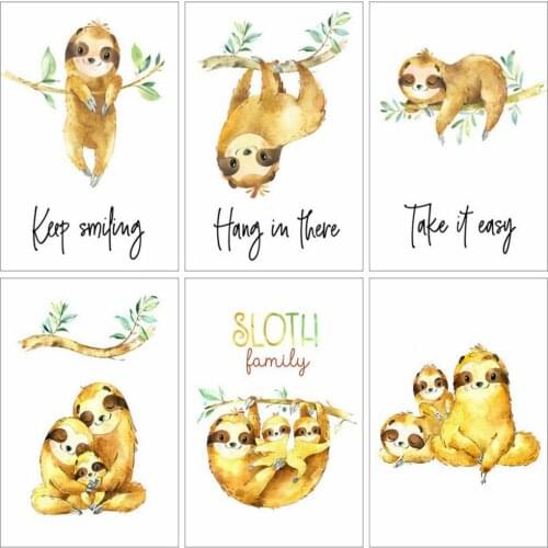 EverShine Diamond Embroidery Animal Cross Stitch Diamond Painting Sloth Mosaic Kits Needlework Handicraft Wall Art Home Decor