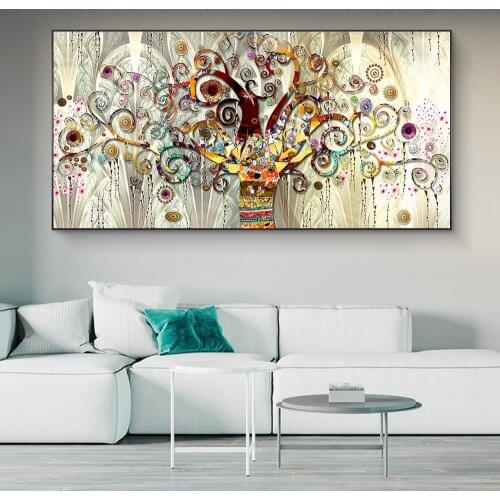 Gustav Klimt Tree of Life Classical Art Oil Paintings Print on Canvas Art Posters And Prints Klimt Famous Art Pictures Cuadros