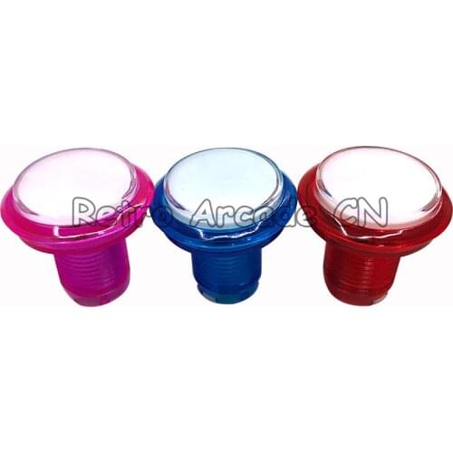 Transparent Arcade Push Button 45mm illuminated LED Buttons Red/ Yellow/ Blue/ Green/ White 5 Colors Choice with Microswitch