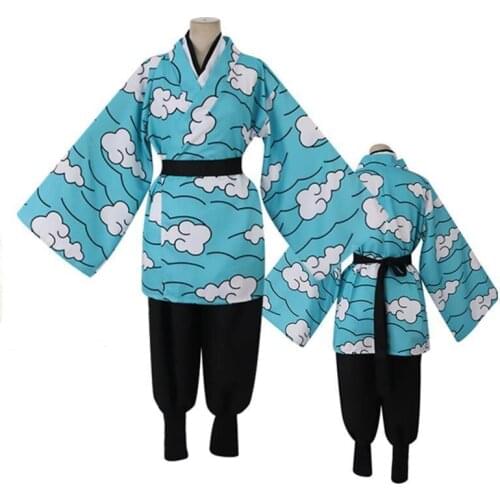 Popular Anime Demon Slayer Cosplay Costume Set Kimetsu No Yaiba Kamado Tanjirou Kimono Men Women Halloween Costumes Set In Stock