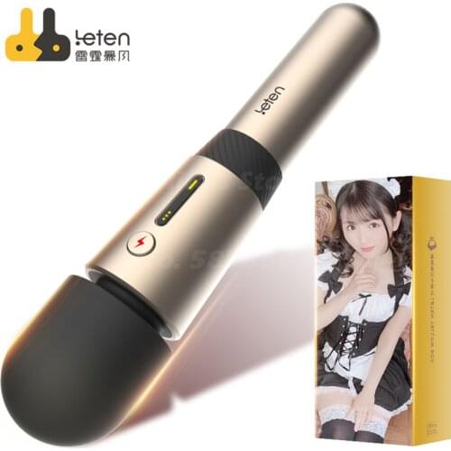 Leten Newest Lightning 3 Big Head Magic AV Wand Vibrator Nipple Clitoris Massager Female G-spot masturbation sex Toys for Woman