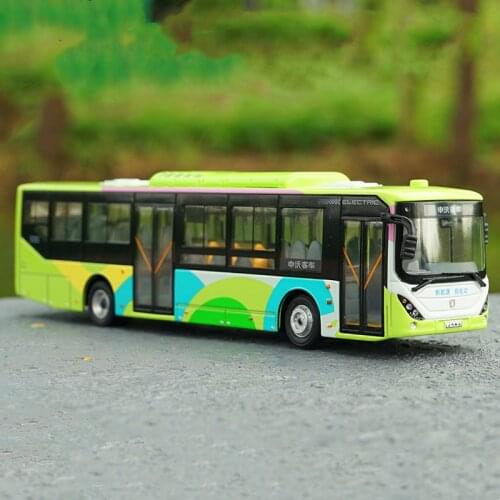 1/64 Metal Alloy Die Casting SAIC Shenwo Pure Electric Bus Simulation Car Model Adult Collection Childrens Toy Gift Display