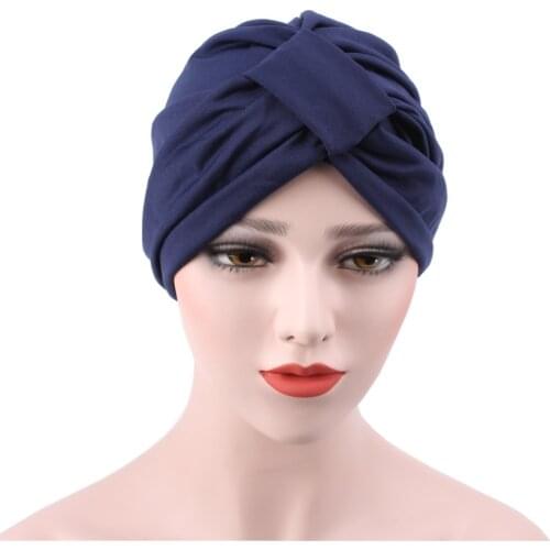 Fashion Bandanas adult Hats warm Caps For Women Ladies Indian Turban New vintage turban Head Wrap headband women solid