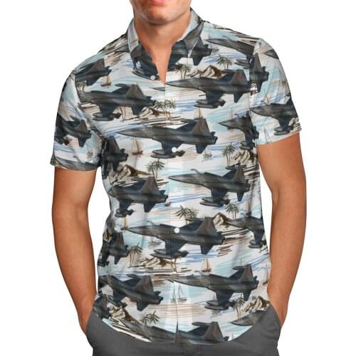 Cool Plane 3D Beach Hawaiian 2021 Summer Mens Shirt Short Sleeve Shirt Streetwear Oversized 5XL Camisa Social Chemise Homme-814